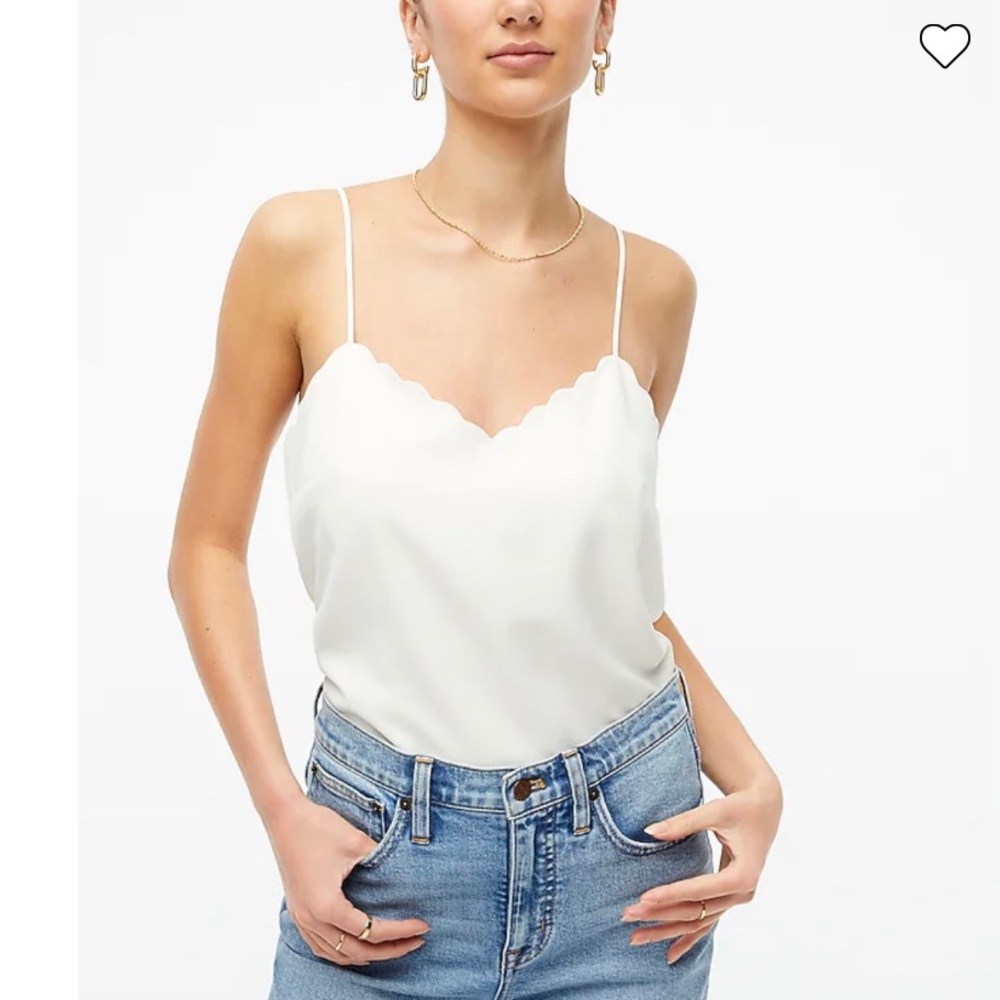 J. Crew Scalloped Neckline Camisole in Ivory